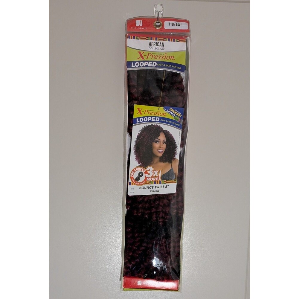 SENSATIONNEL PRE-LOOPED SYNTHETIC CROCHET BRAID - BOUNCE TWIST 8" T1B/BG
